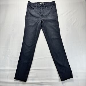 Madewell Size 28 High Rise Skinny Jeans Charcoal Stretch Denim 10" Rise Modern